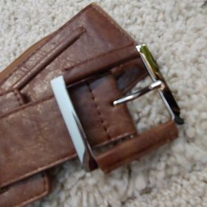 Via Spiga Leather and Woven Elastic Belt